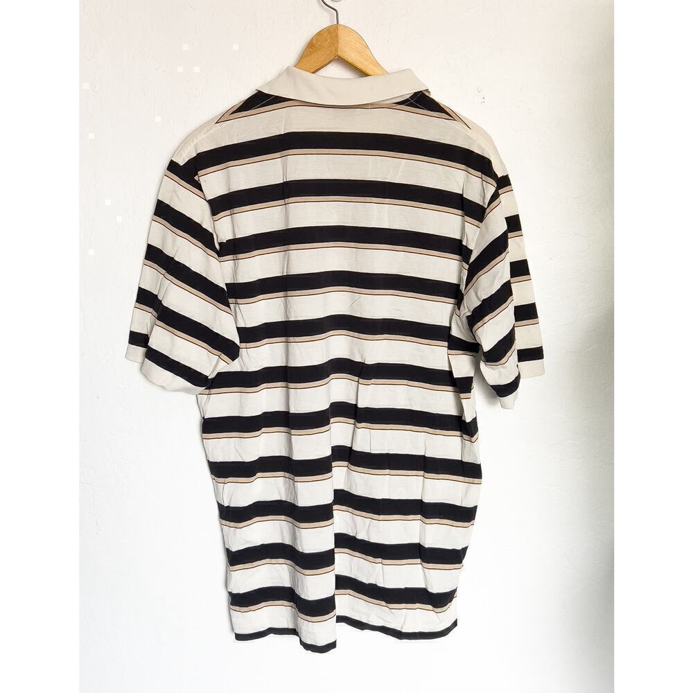 Polo Ralph Lauren Golf Polo Striped Shirt Black Tan Ivory Large - Picture 4 of 5